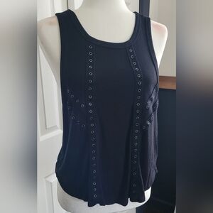 Express Black Ribbed Knit Top